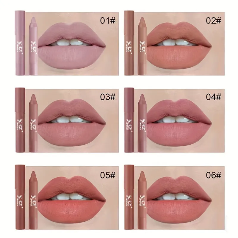 1PC 12Colors Lipsticks Pencil Waterproof Lasting.