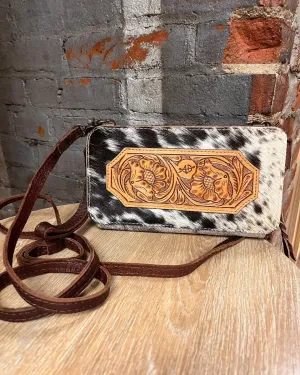 American Darling Hair On Cowhide Crossbody Wallet Cutch Purse ADBG807