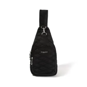 Baggallini Central Park Black Quilt Sling Bag (Women's)