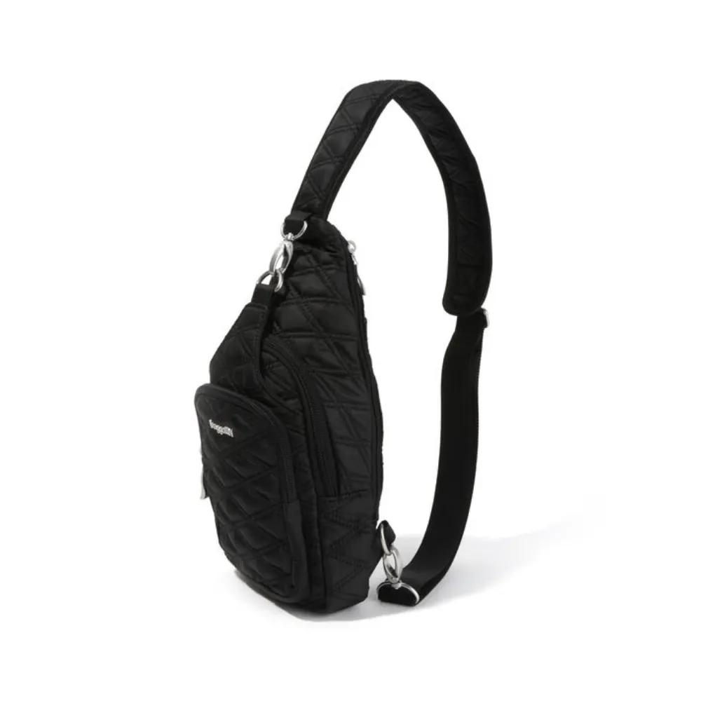 Baggallini Central Park Black Quilt Sling Bag (Women's)