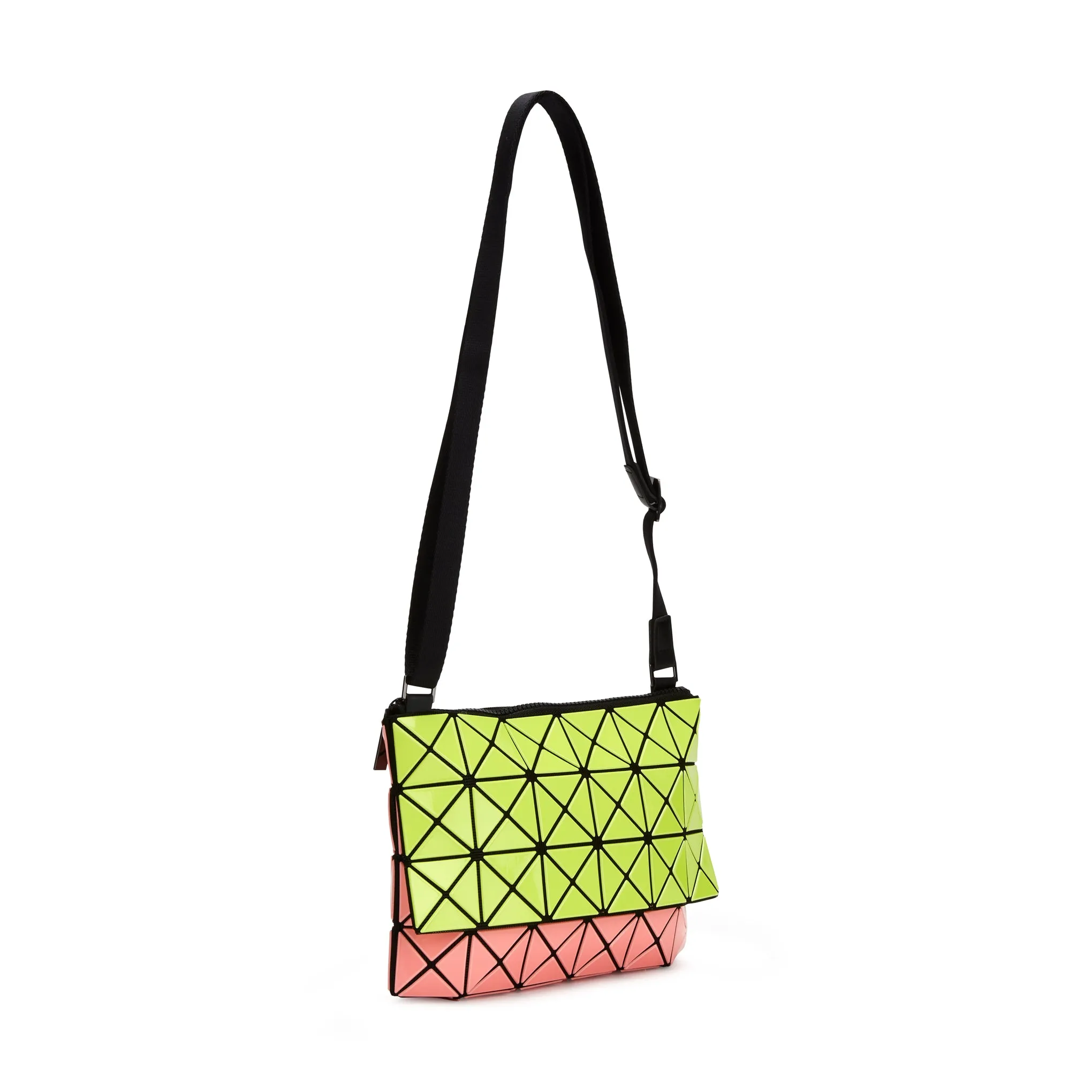 BAO BAO ISSEY MIYAKE Prism Kangaroo Crossbody Bag - Lime/ Coral Pink