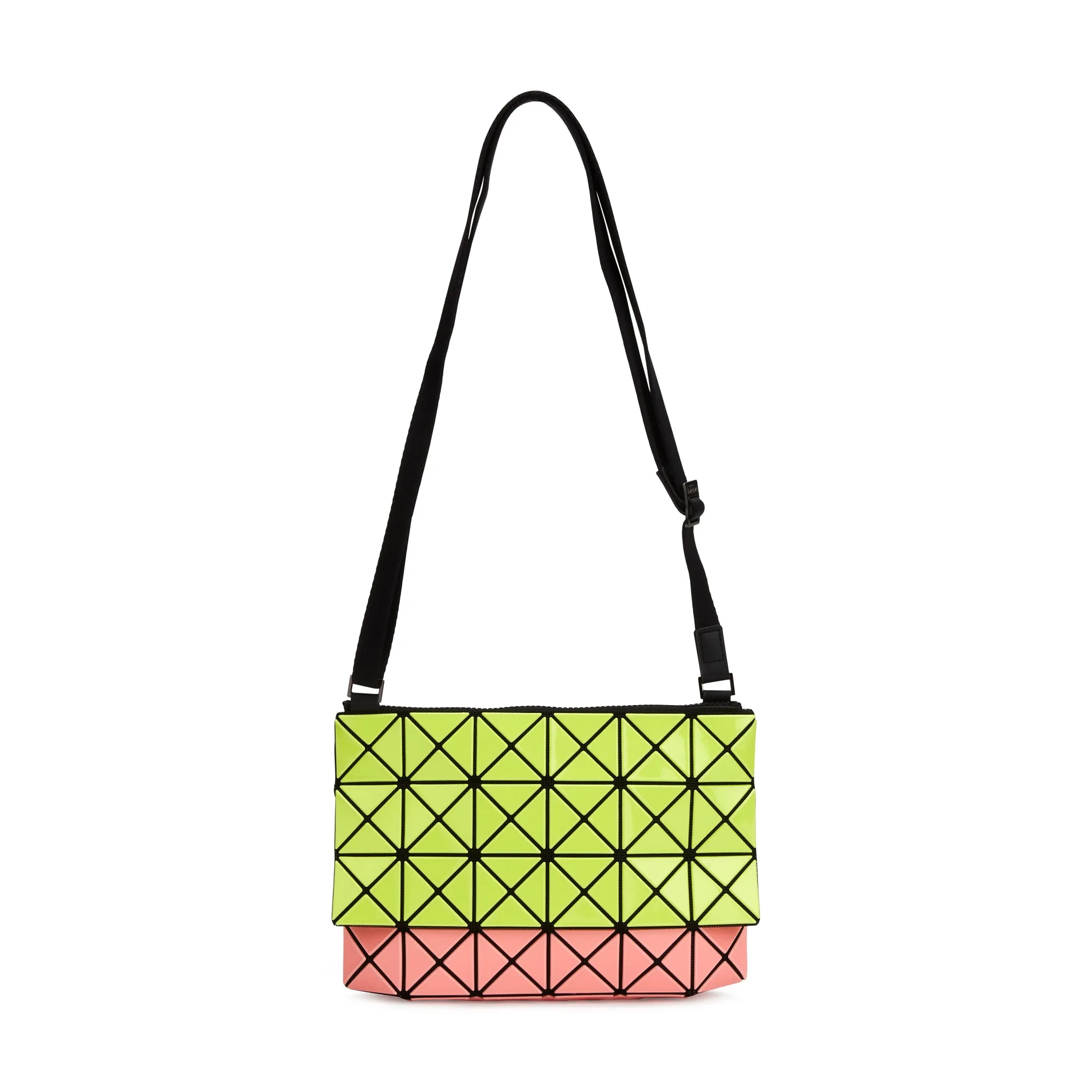 BAO BAO ISSEY MIYAKE Prism Kangaroo Crossbody Bag - Lime/ Coral Pink