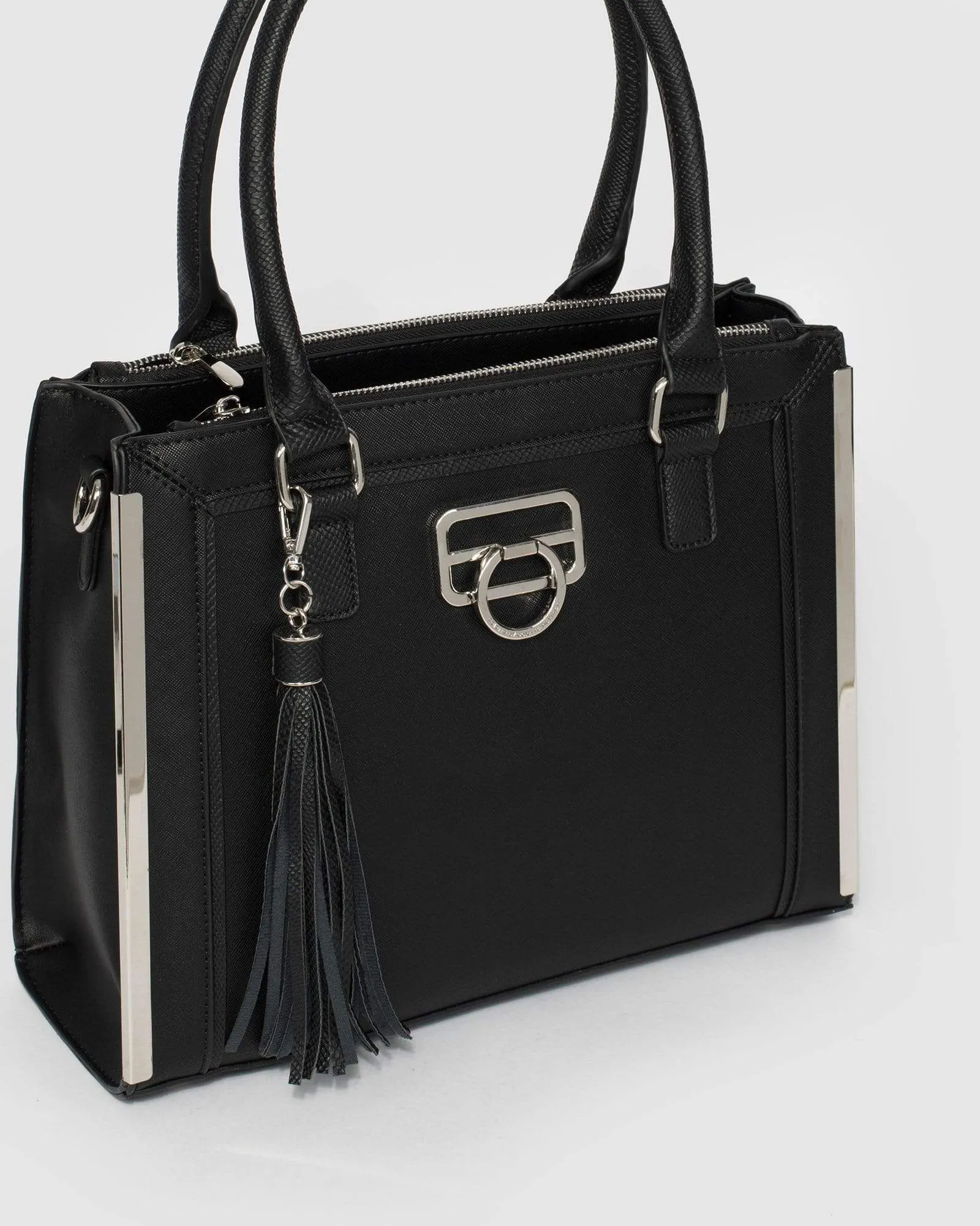 Black Fabiana Tassel Tech Tote Bag