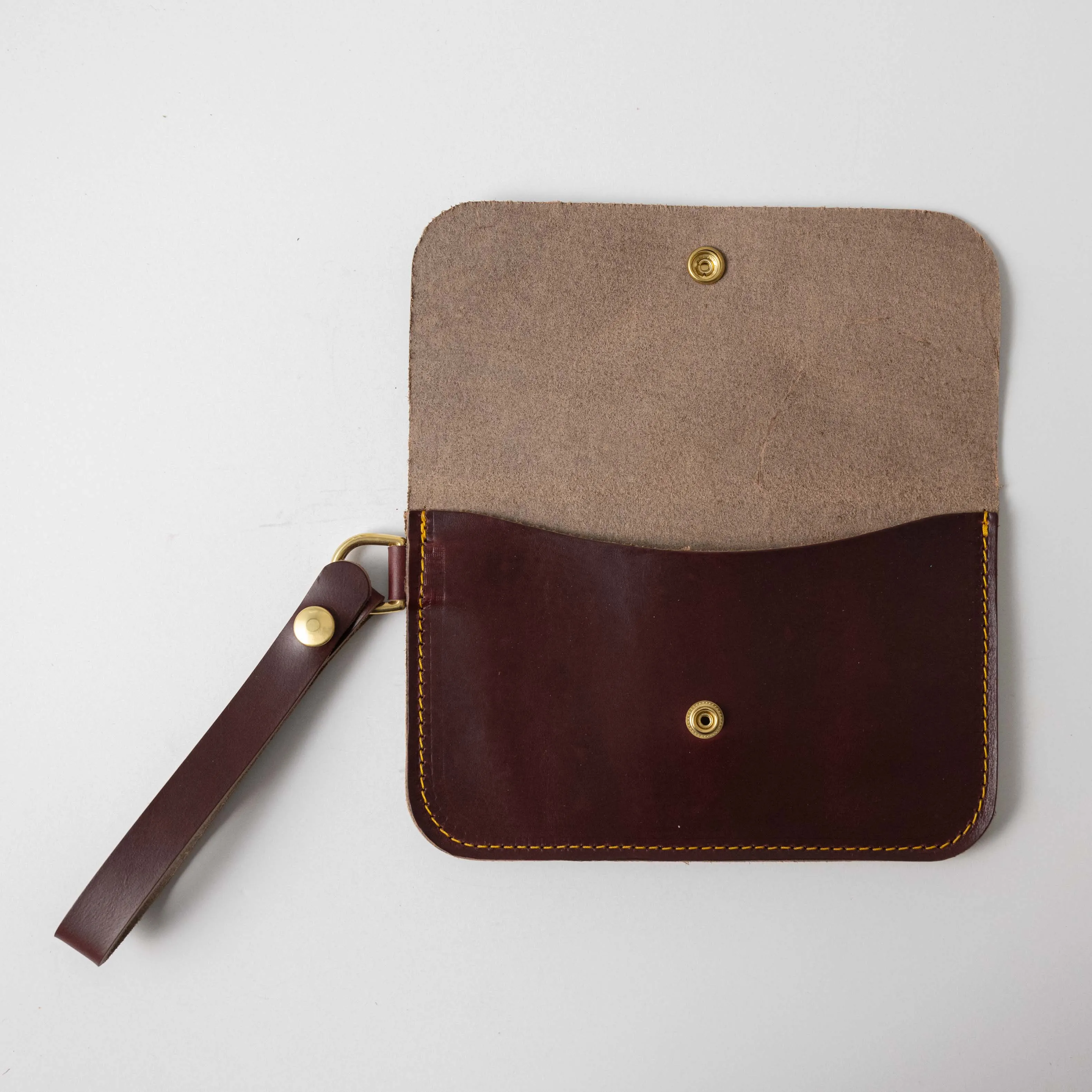 Burgundy Chromexcel Wristlet Clutch