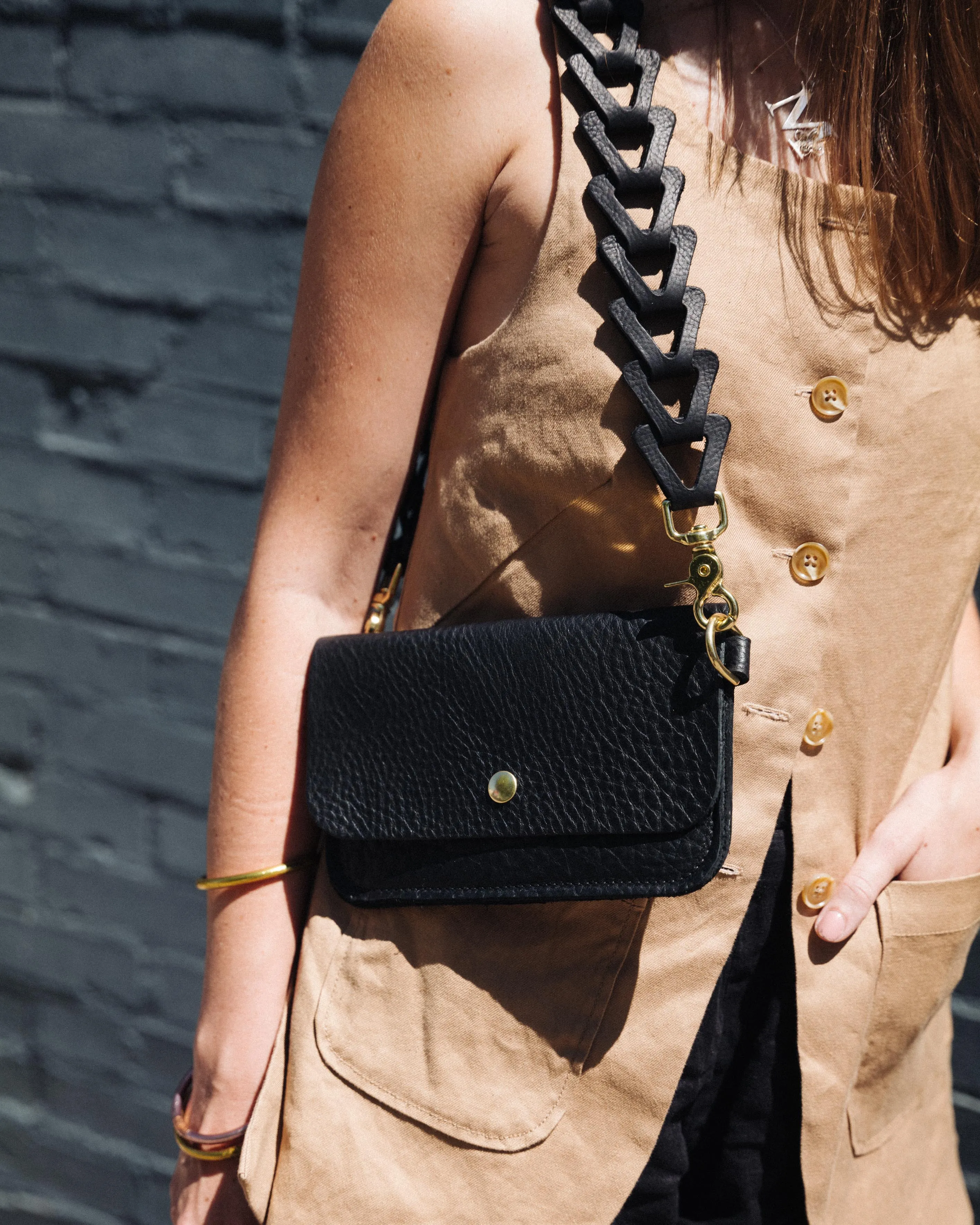 Burgundy Chromexcel Wristlet Clutch