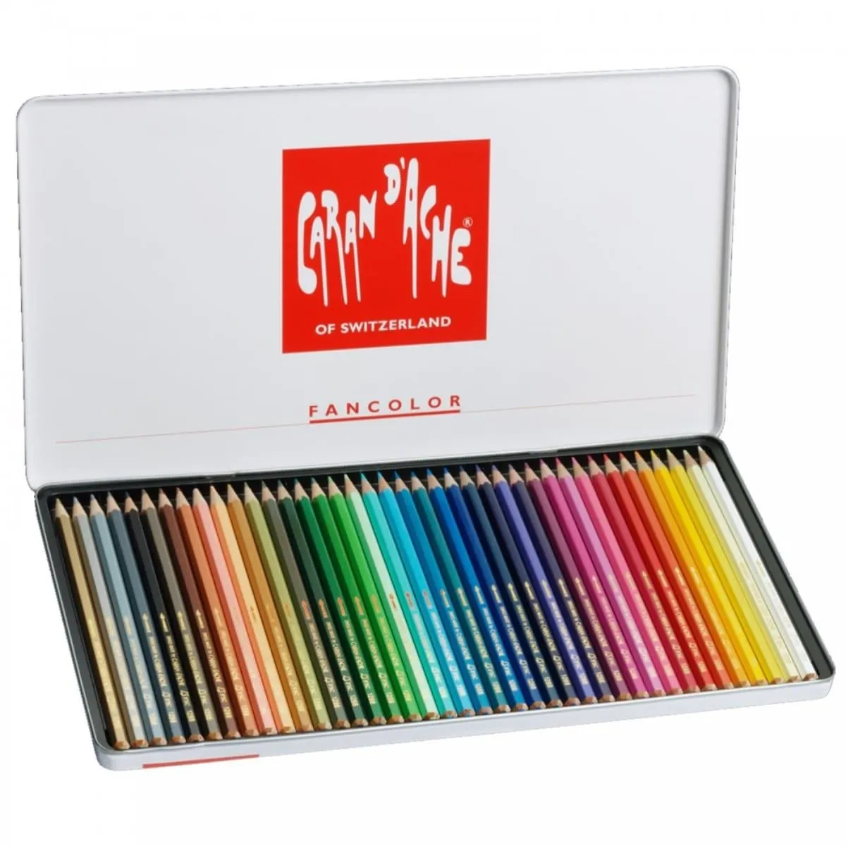 CARAN d'ACHE FANCOLOR Color Pencil, 40/metal case