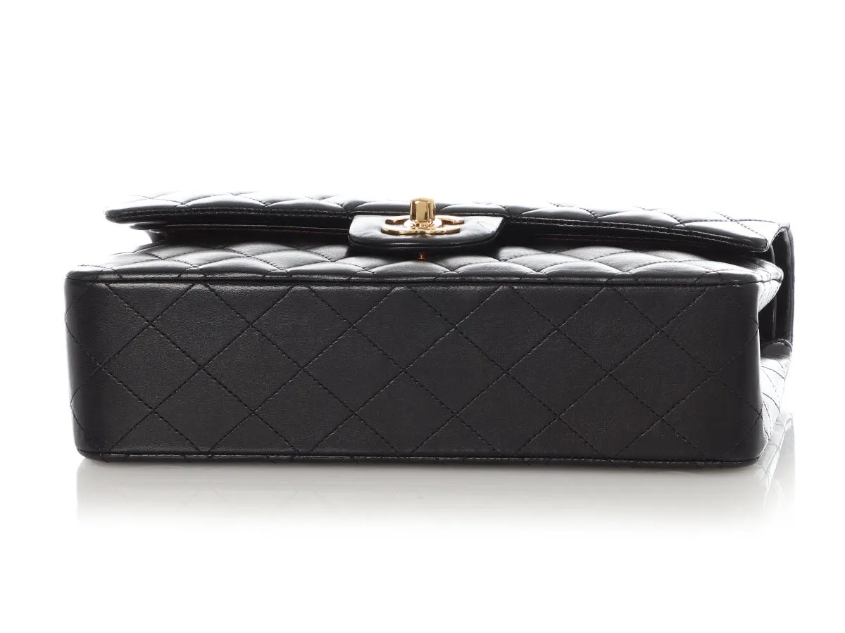 Chanel Medium/Large Black Quilted Lambskin Classic Double Flap Handbag - Timeless Elegance and Luxury