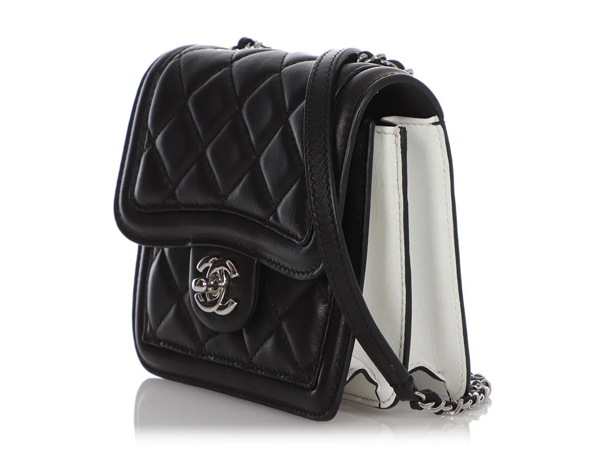 Chanel Mini Black and White Leather Citizen Flap