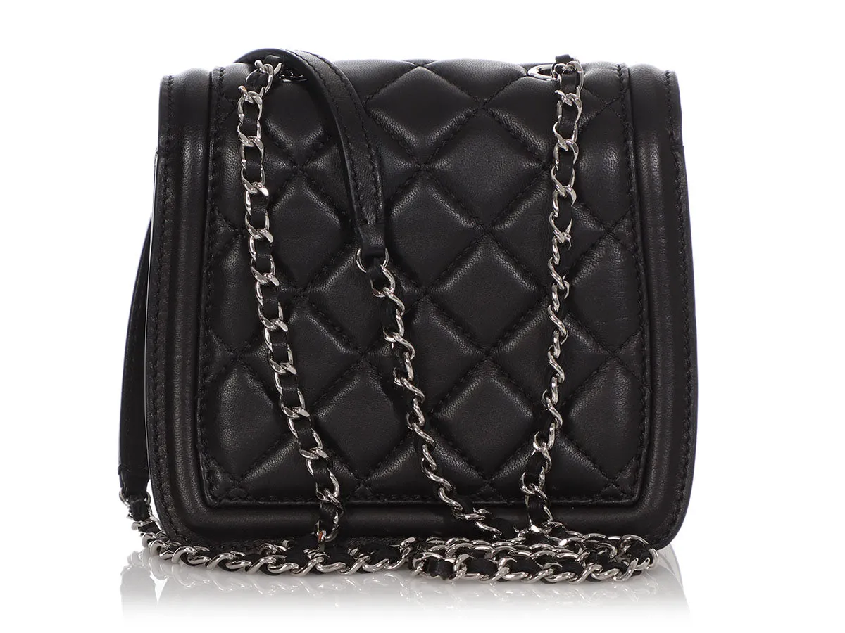 Chanel Mini Black and White Leather Citizen Flap