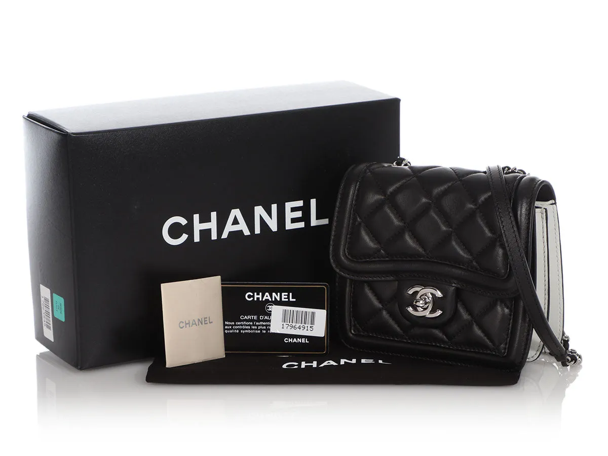 Chanel Mini Black and White Leather Citizen Flap