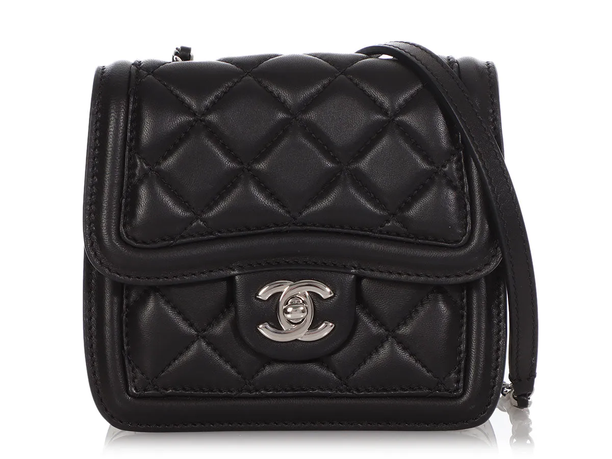 Chanel Mini Black and White Leather Citizen Flap