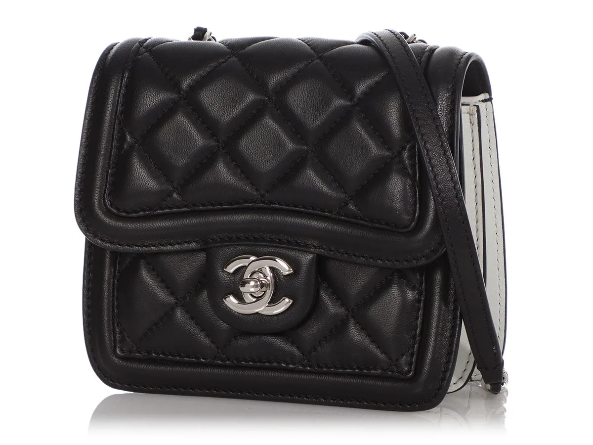 Chanel Mini Black and White Leather Citizen Flap