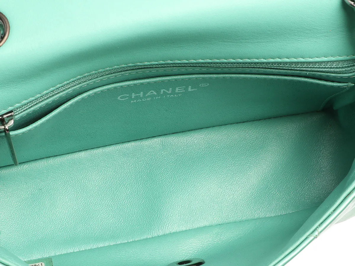 Chanel Mini Green Quilted Patent Classic