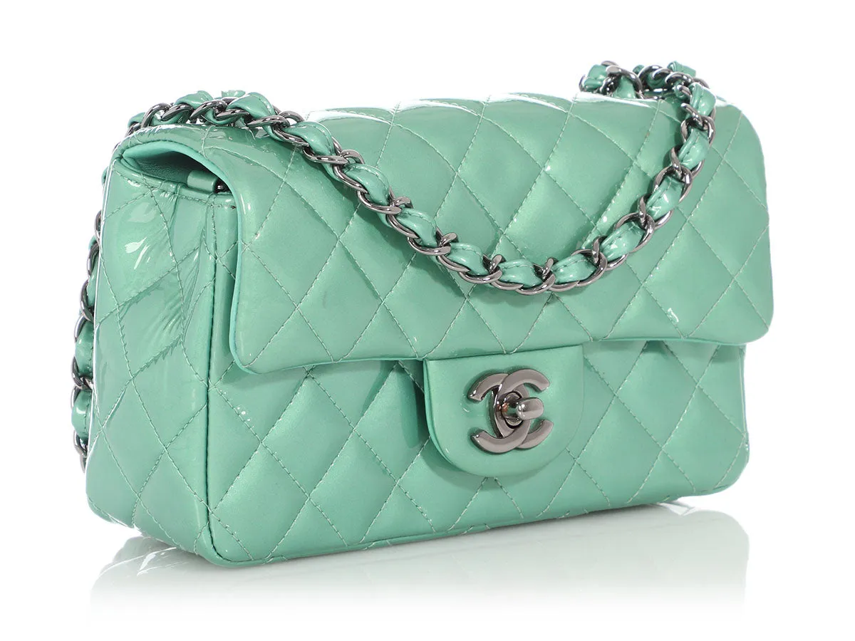 Chanel Mini Green Quilted Patent Classic