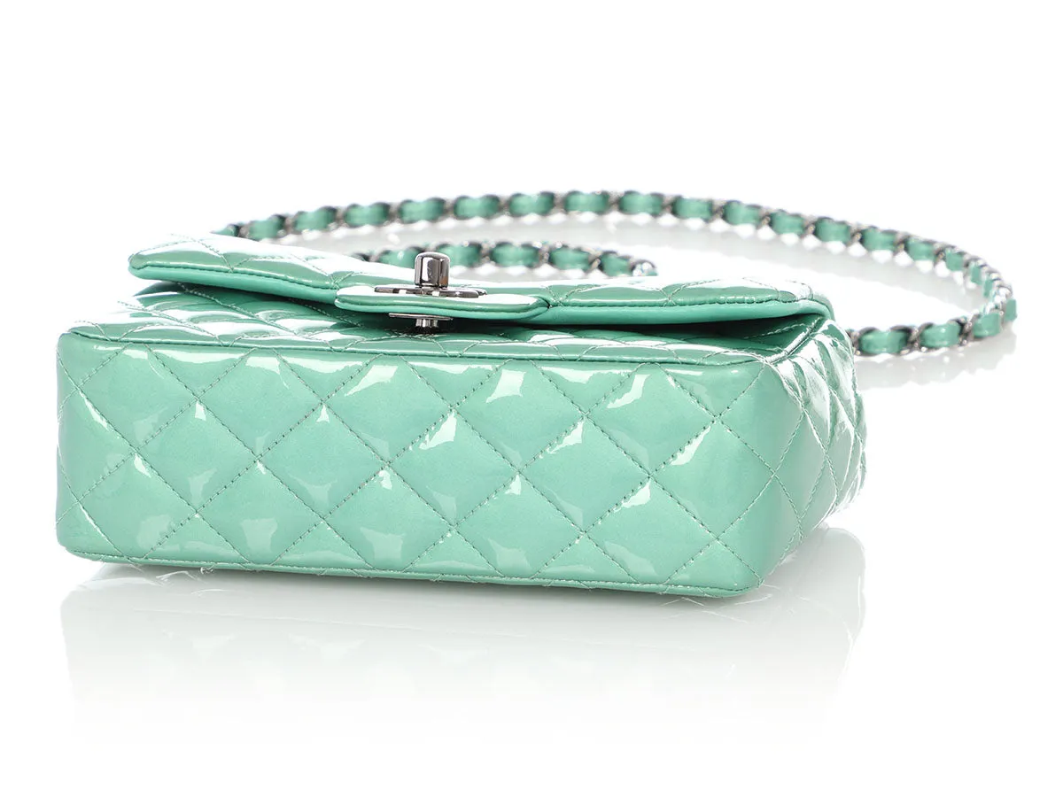 Chanel Mini Green Quilted Patent Classic