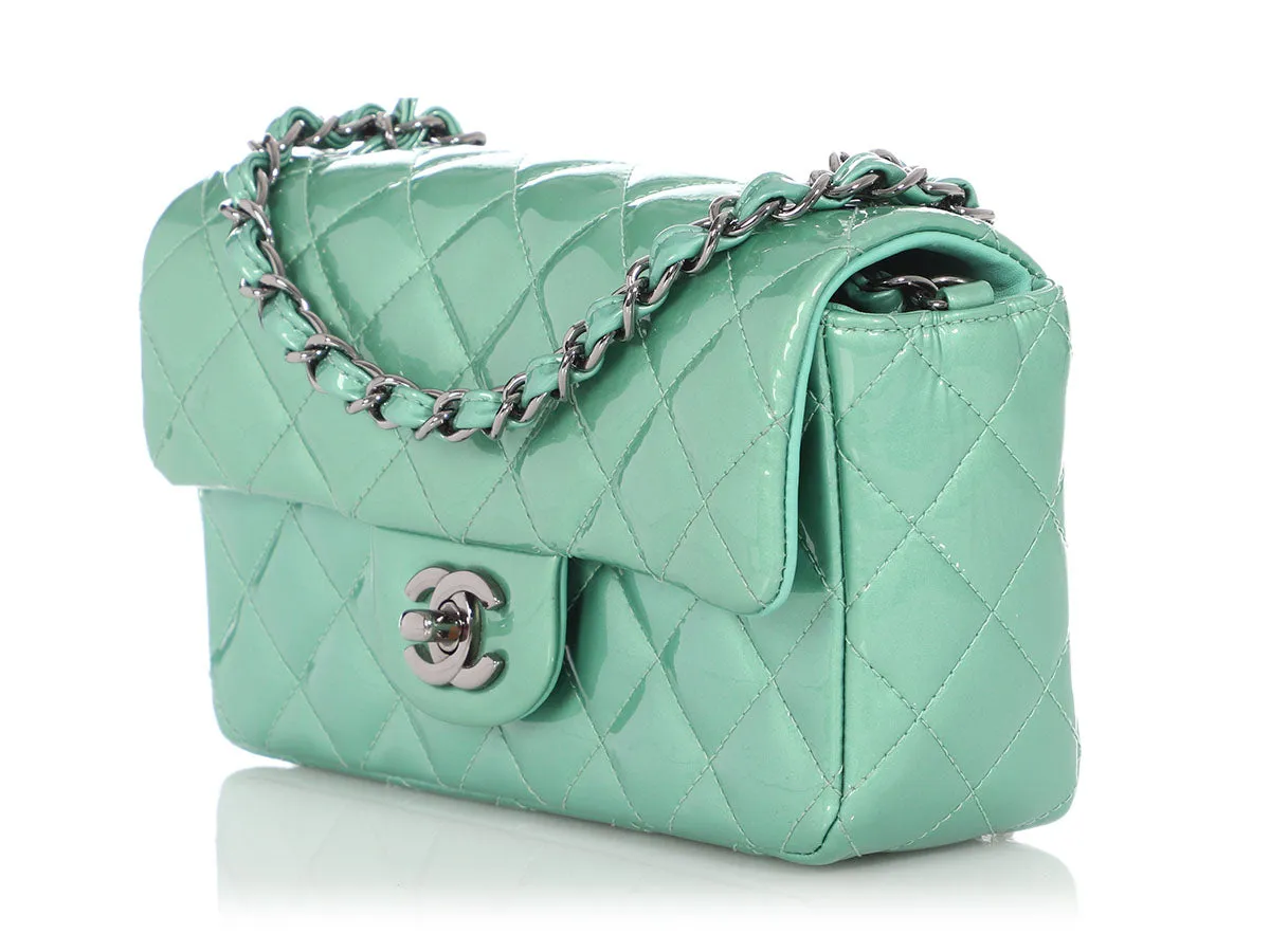 Chanel Mini Green Quilted Patent Classic