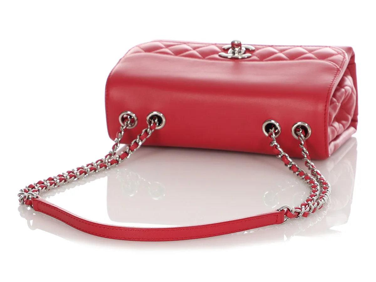 Chanel Red Part-Quilted Calfskin Tramezzo Crossbody