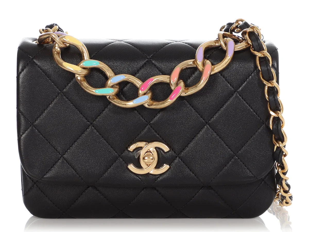 Chanel Small Black Quilted Lambskin Color Match Flap