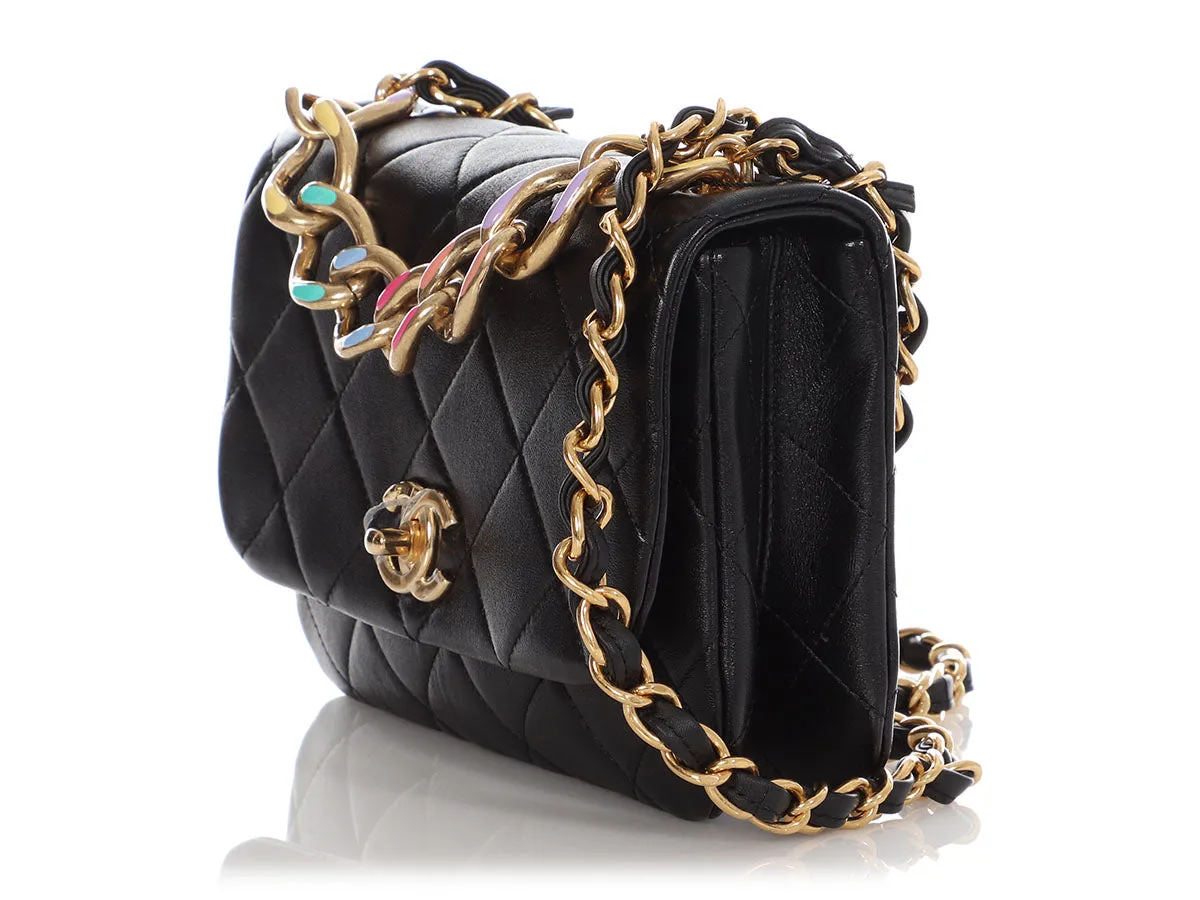 Chanel Small Black Quilted Lambskin Color Match Flap