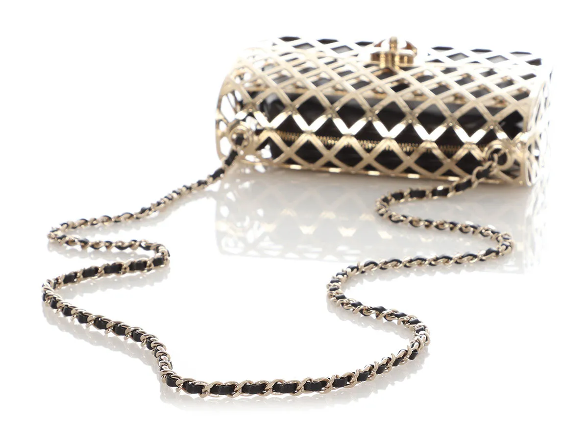 Metallic Gold Small Chanel Cage Flap Bag