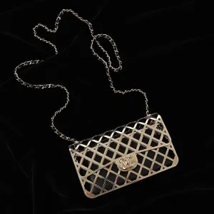 Metallic Gold Small Chanel Cage Flap Bag