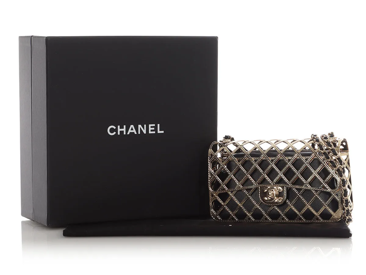 Metallic Gold Small Chanel Cage Flap Bag