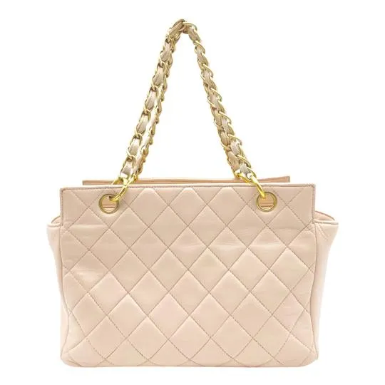 Chanel Timeless Quilted Petit Ptt Pink Leather Tote