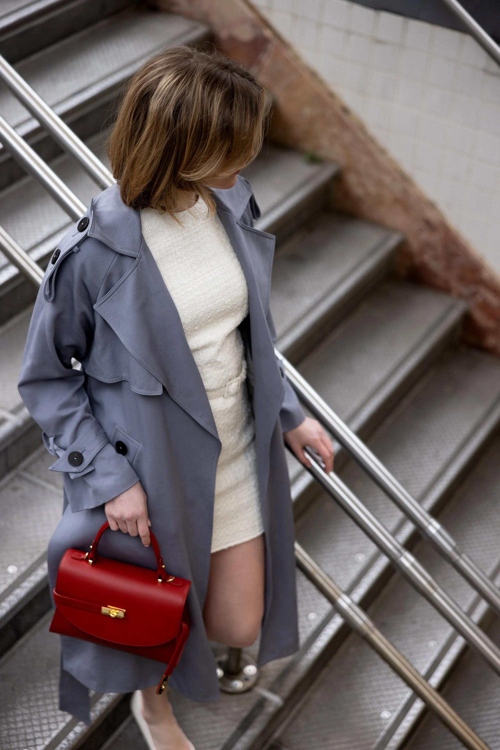 Classic New Yorker Bag in SoHo Red - Gold Hardware