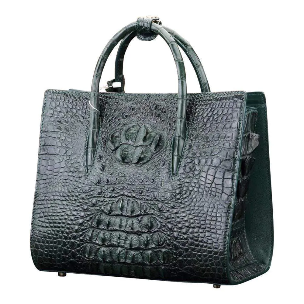 Crocodile Leather  Satchel Shoulder Bag For Women     |  Rossieviren