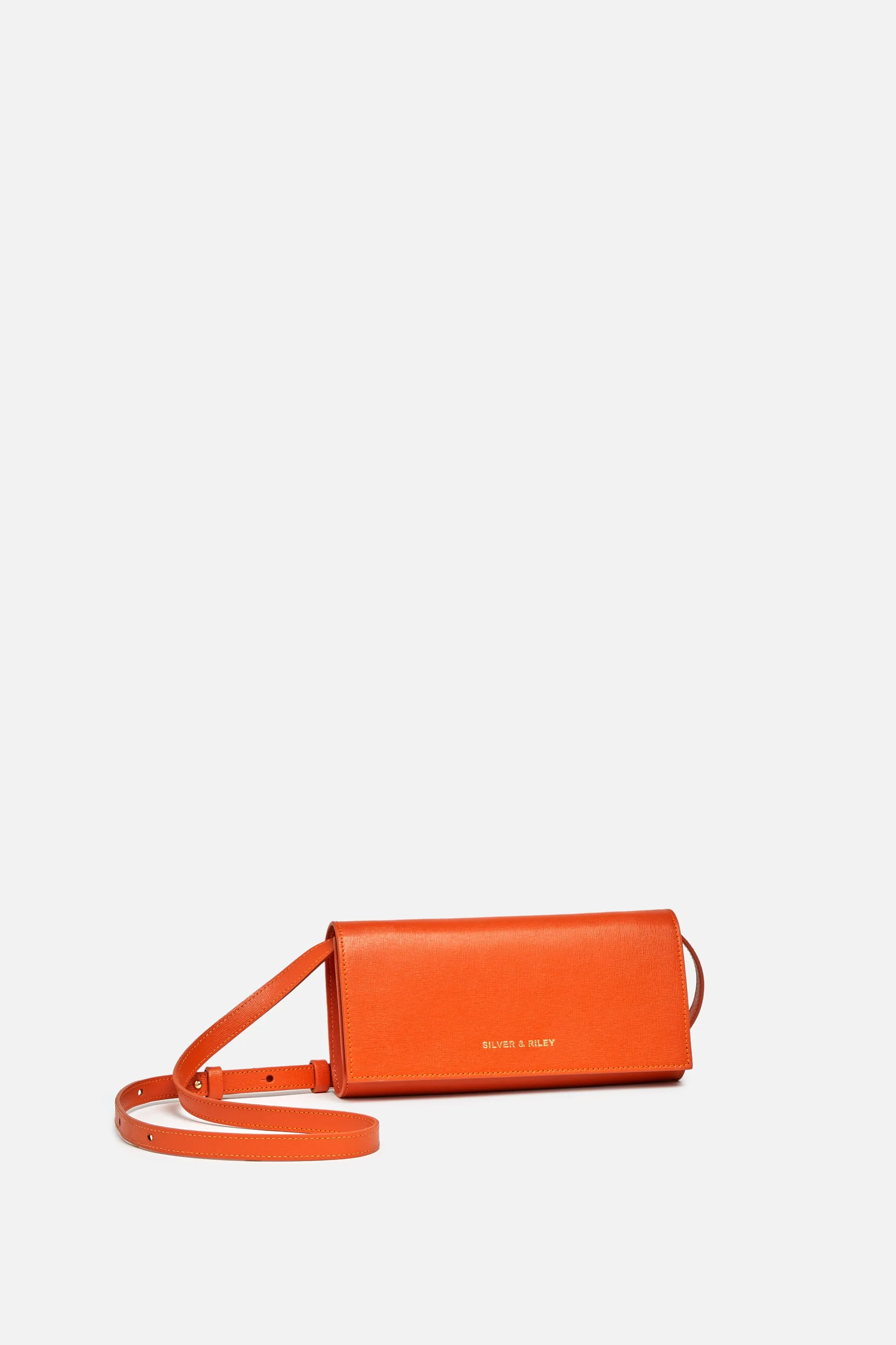 Durban Convertible Crossbody and Clutch Leather Bag in Orange Passion