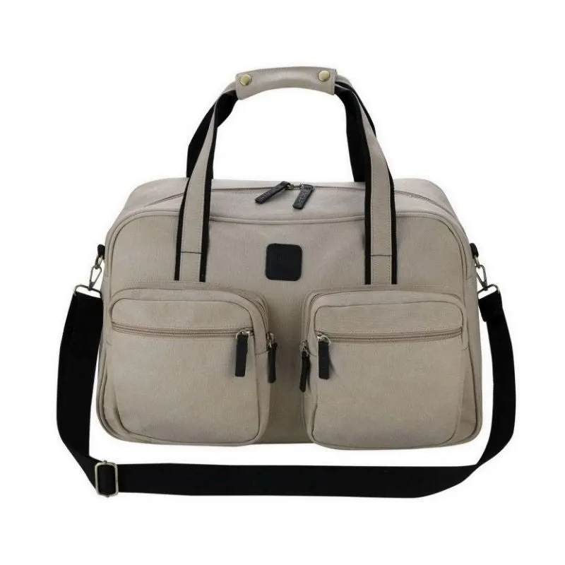 Escape Classic Canvas Weekender Travel Bag | Taupe With Black Trim