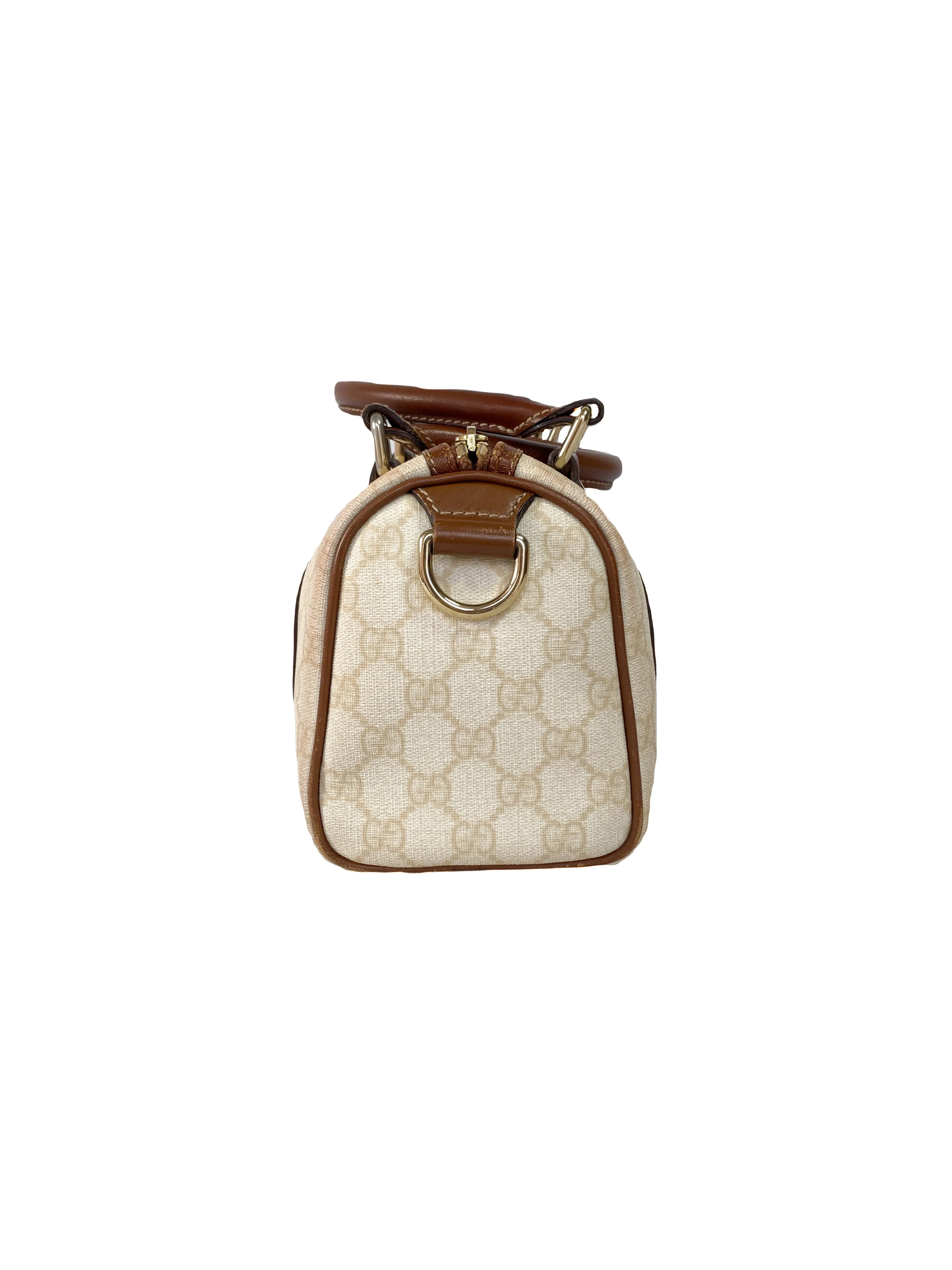 Gucci cream and brown signature satchel