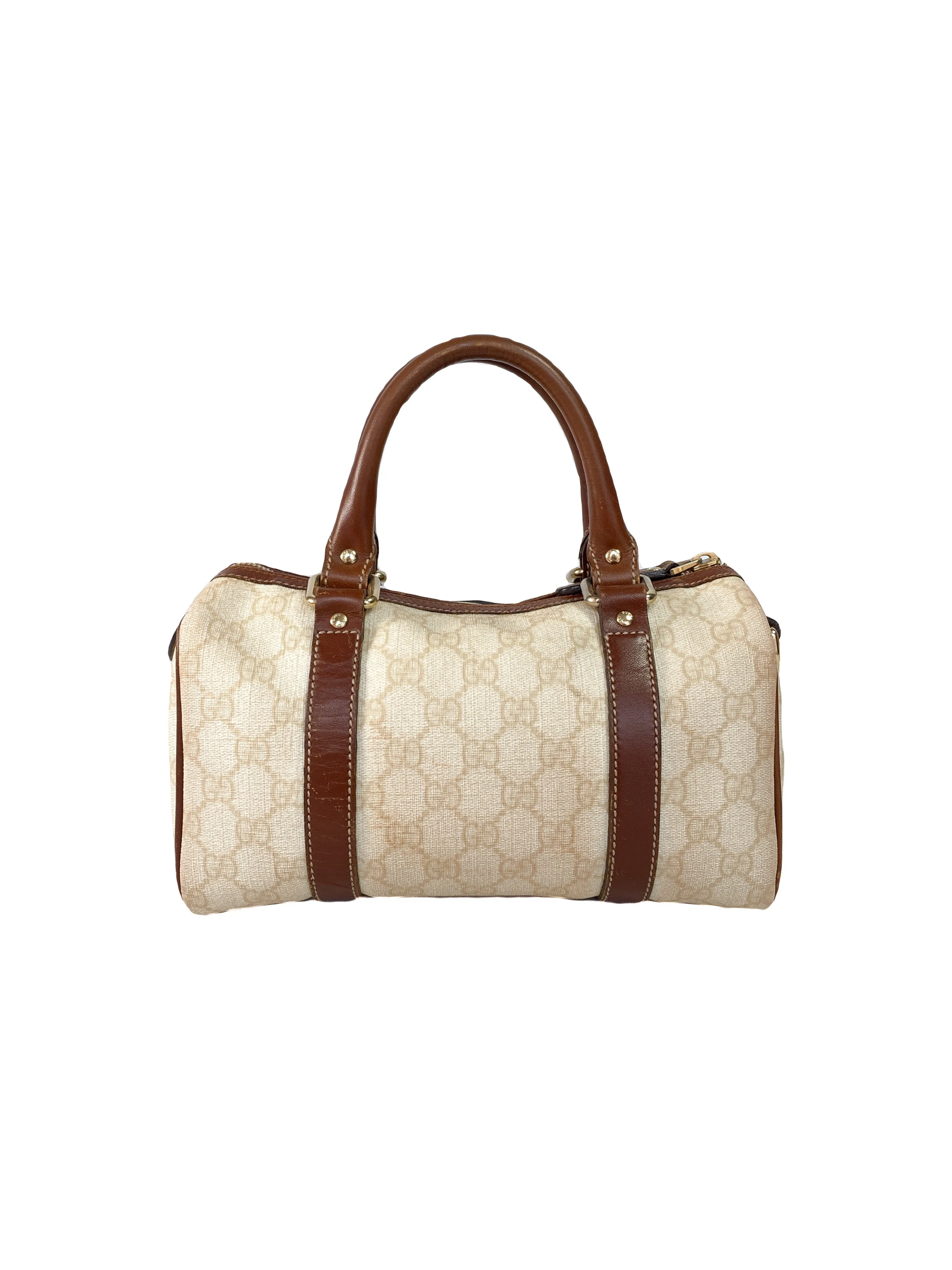 Gucci cream and brown signature satchel