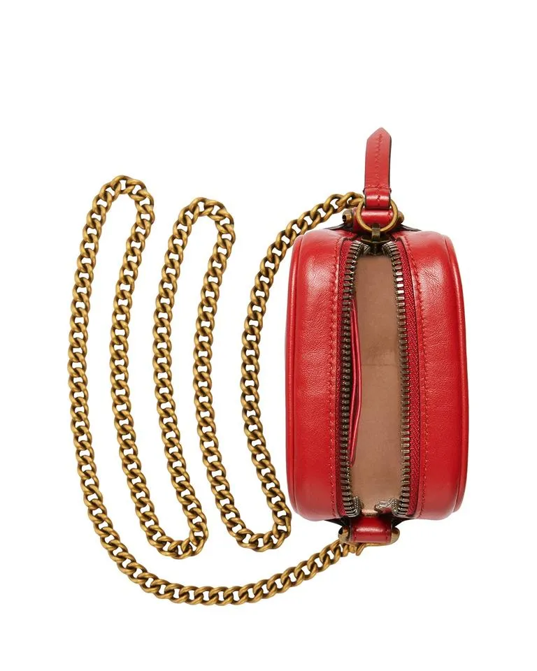 Gucci Crossbody Marmont Gg Mini Red Leather Shoulder Bag