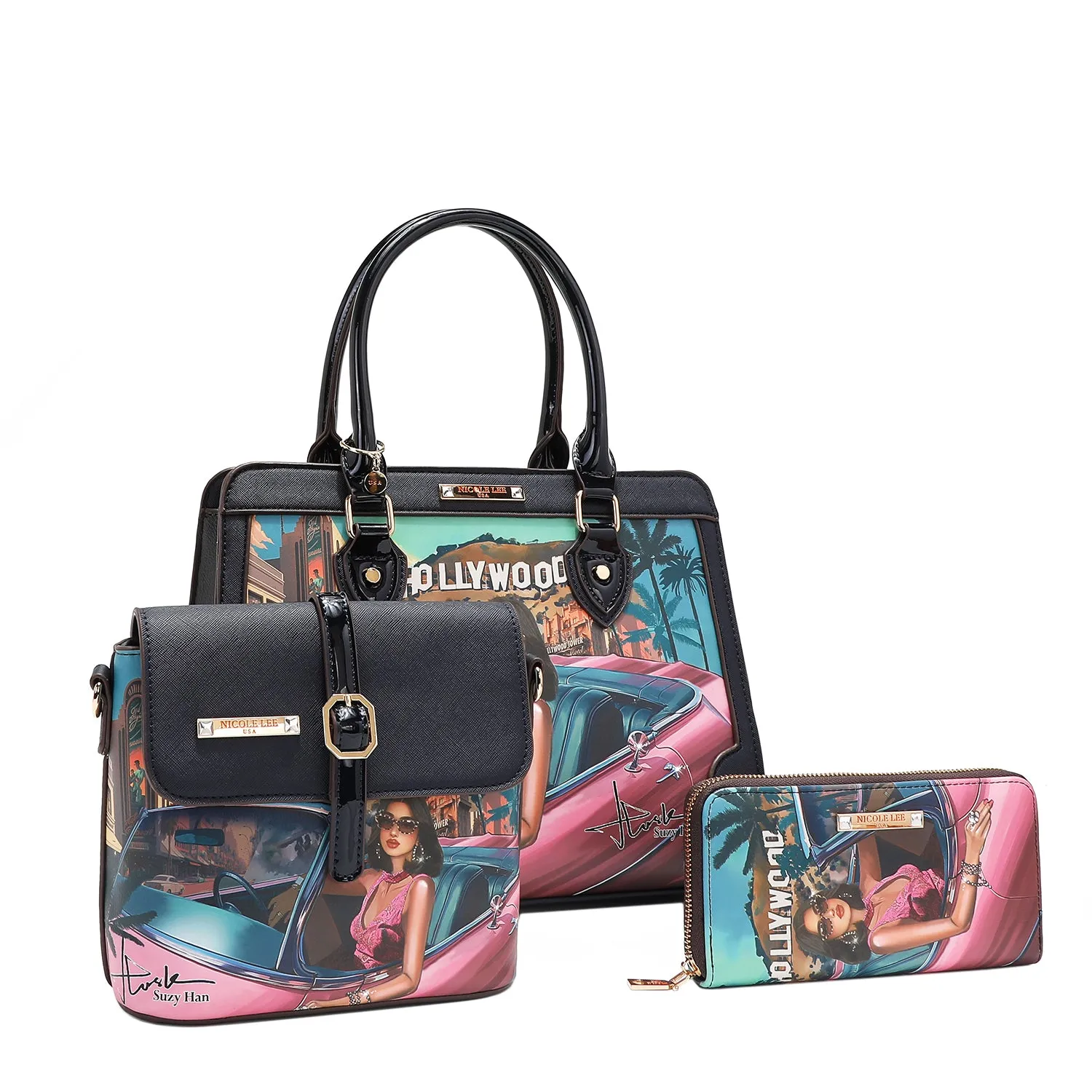 HOLLYWOOD DRIVE 3 PIECE SET (Handbag, Crossbody, Wallet)