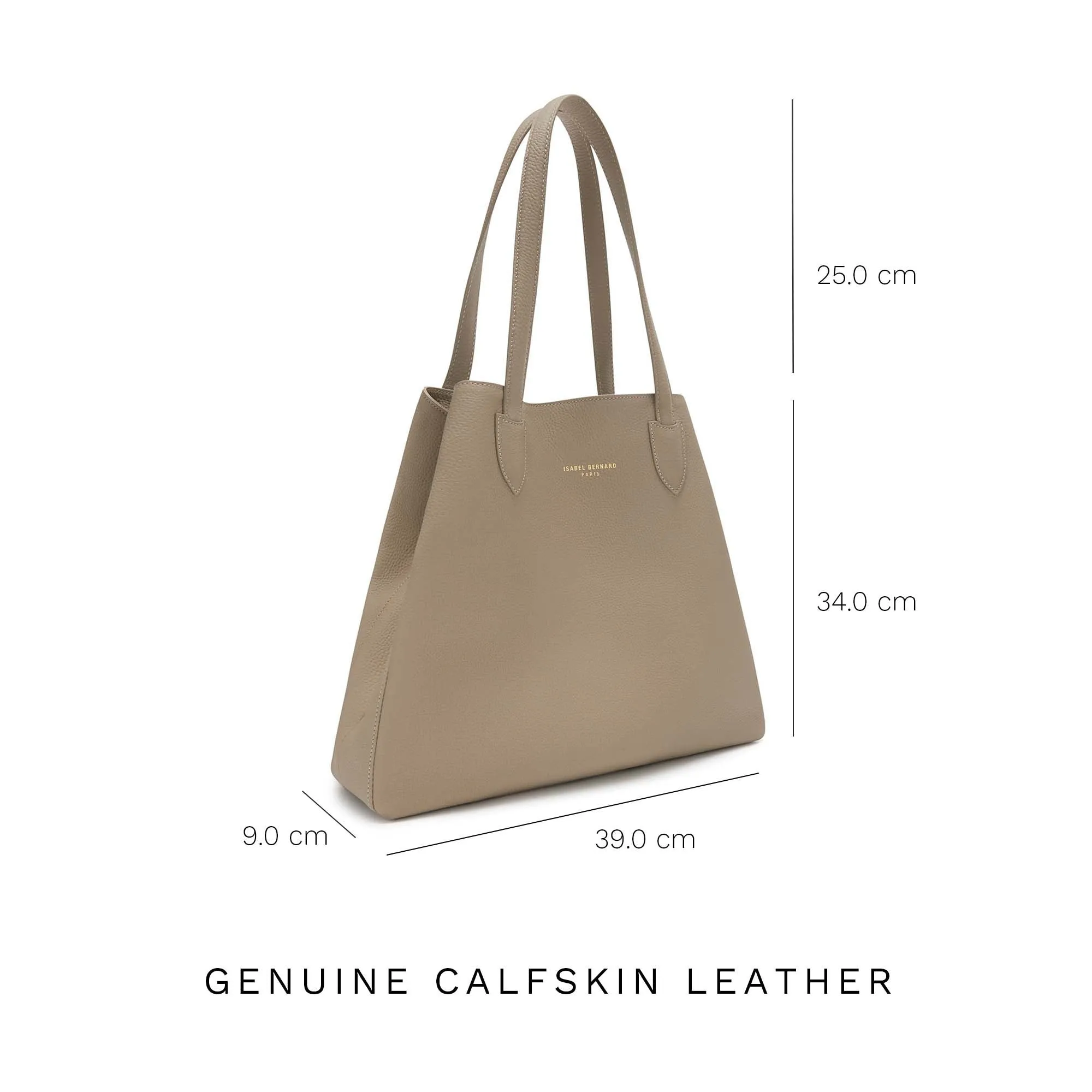 Honoré Francine taupe calfskin leather shopper