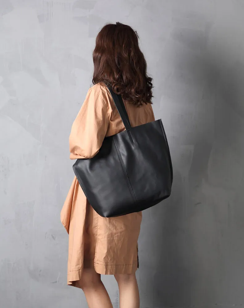 Large Tote Bag, Women's Handbag, Vintage Coffee Leather Bag, Shopping Purse 8932