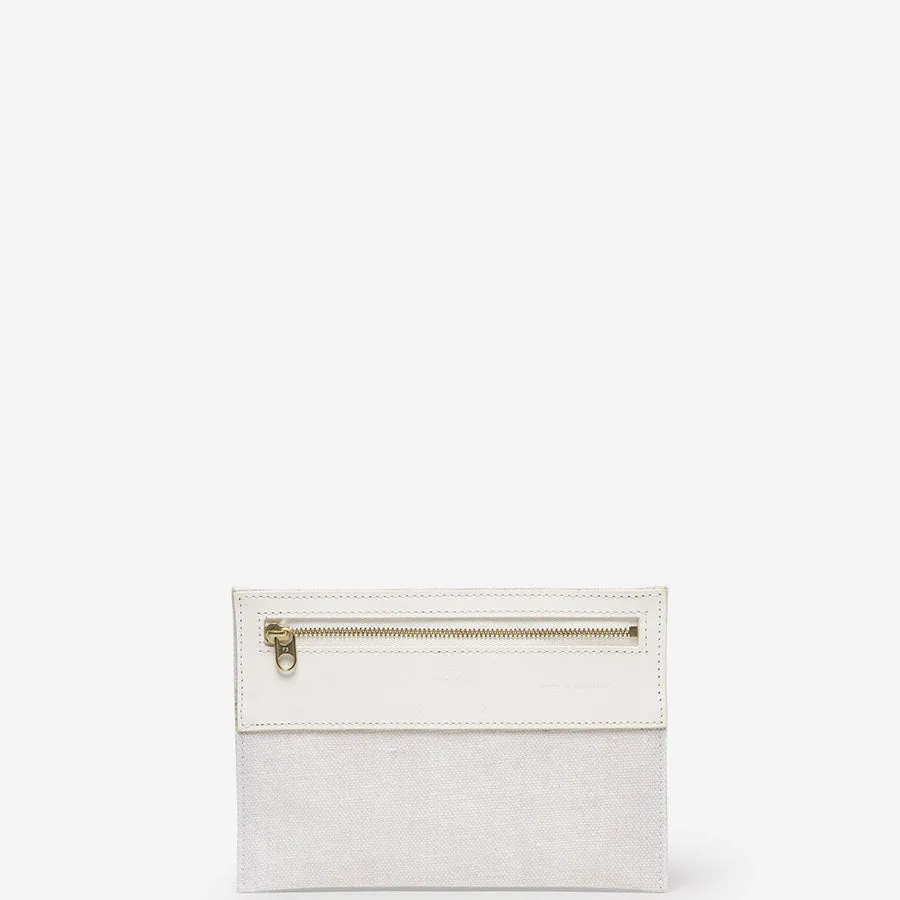 LEATHER POUCH BAG "AB 125" IN WHITE