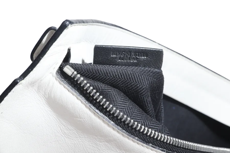 LOEWE T POUCH (06 14 07) WHITE CALF LEATHER SILVER HARDWARE, NO DUST COVER