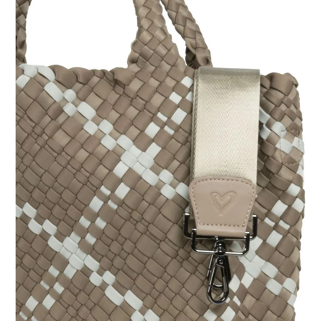 London Large Woven Tote - Buff & Ice Grey