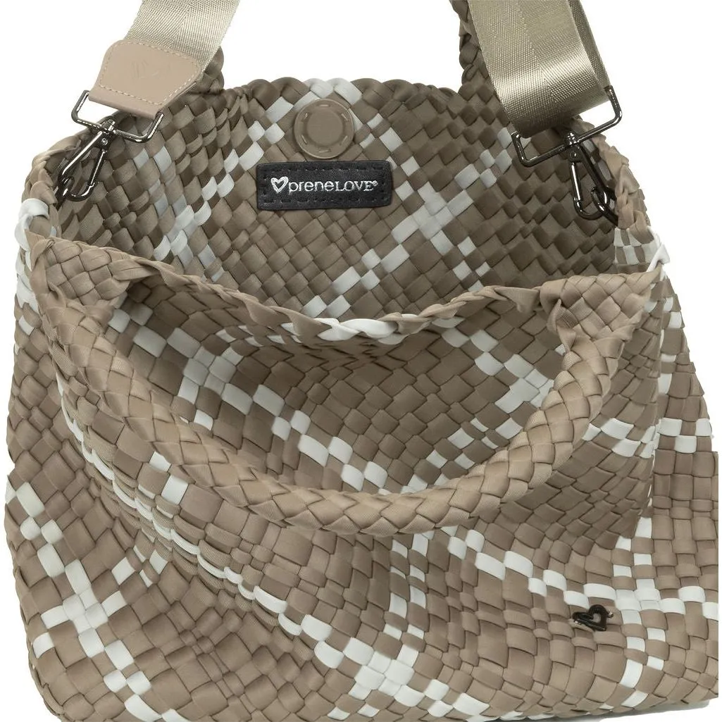 London Large Woven Tote - Buff & Ice Grey