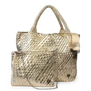 London Large Woven Tote - Gold