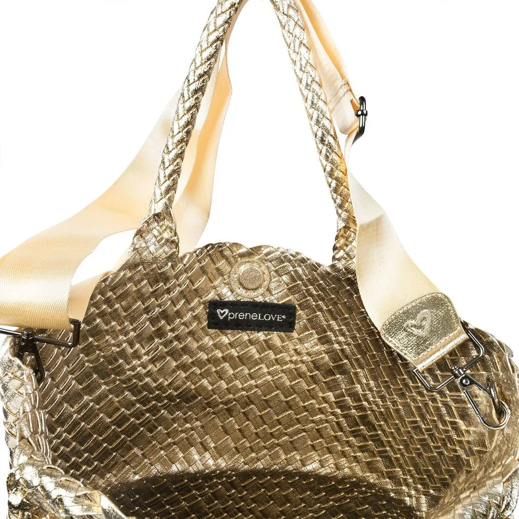 London Large Woven Tote - Gold