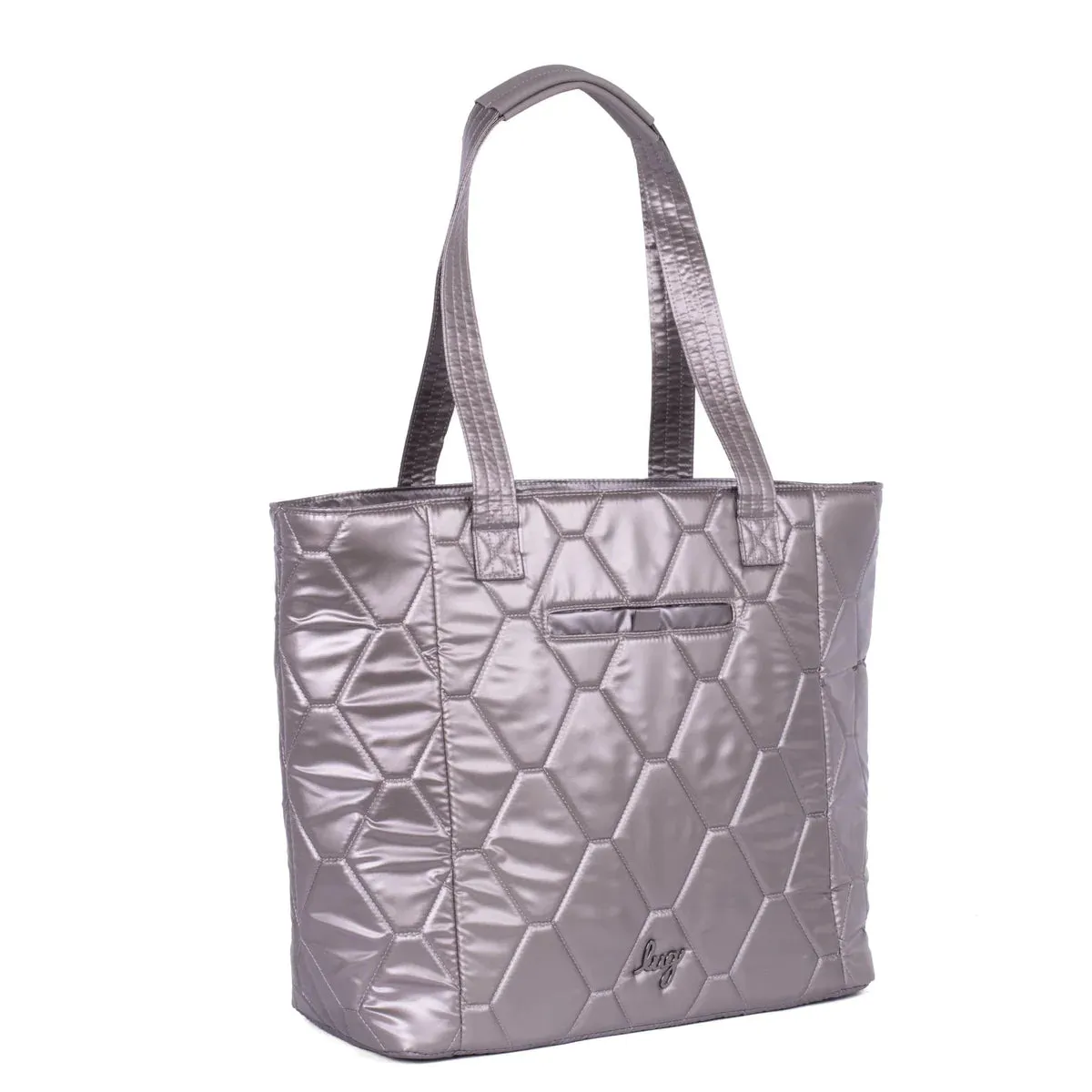 LUG Two-Step Tote Bag in Metallic Pearl