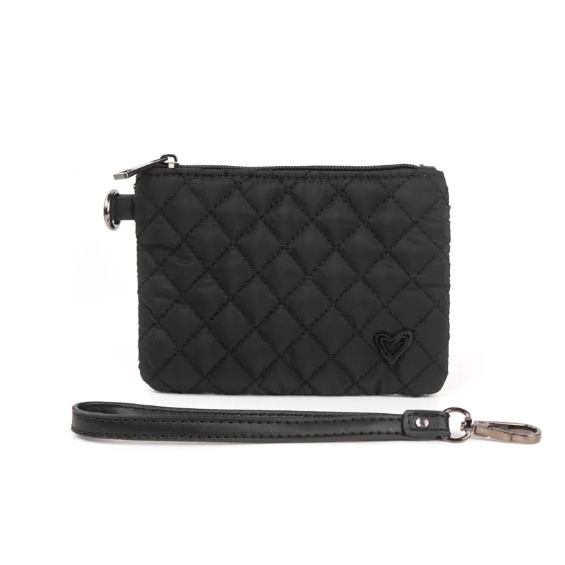 Milton Quilted Puffer Small Tote (Black)