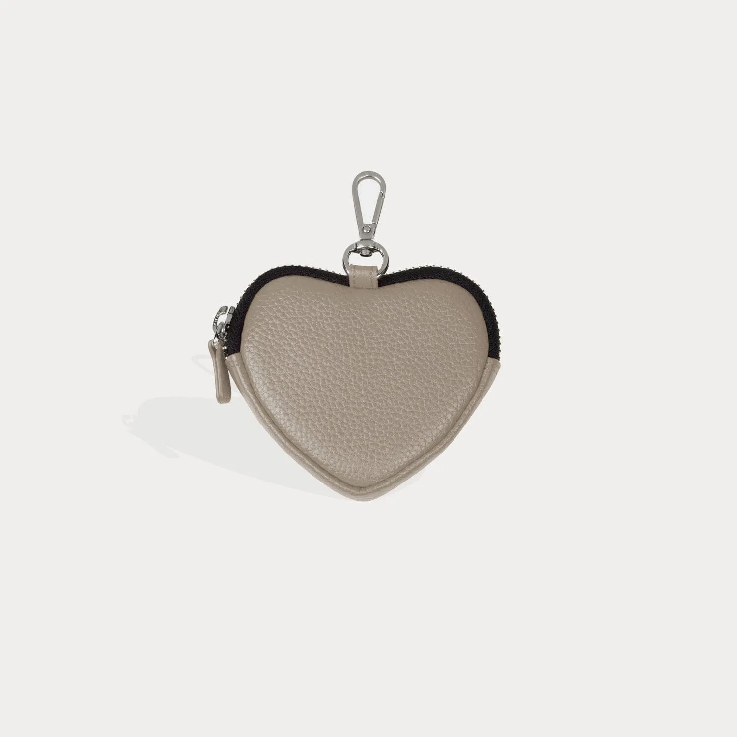 Mini Heart Pouch - Greige/Silver