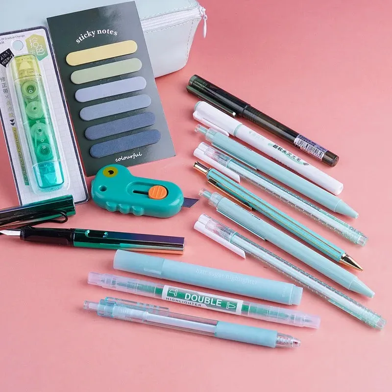 Mint Green Stationery Bundle with Pencil Case