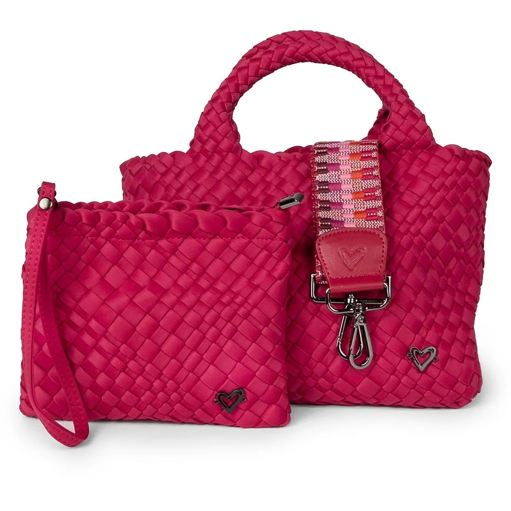 NEW: Brandon Small Woven Tote - Cranberry Red