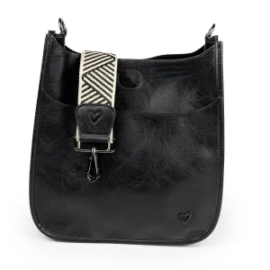 NEW: Oakville Vegan Leather Messenger - Black