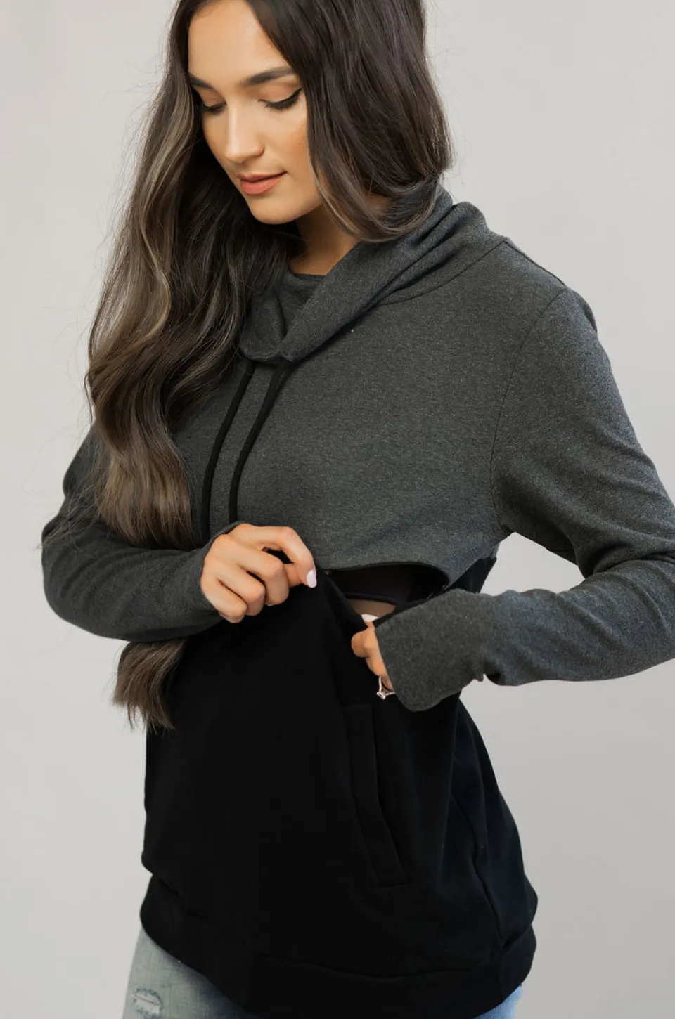 Nursing Sweatshirt Pullover - Colorblock